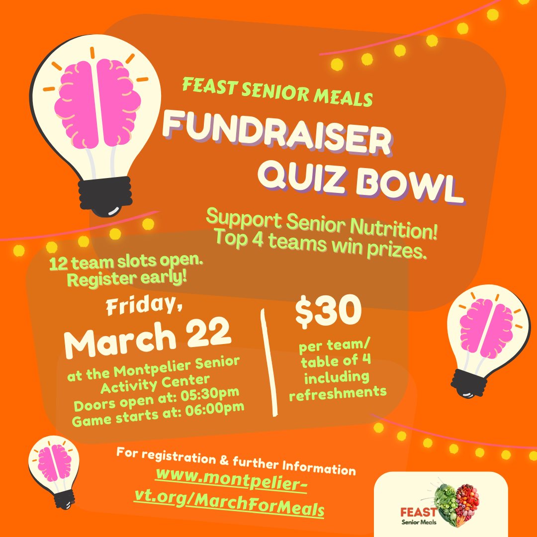 Montpelier Senior Activity Center FEAST Fundraiser Quiz Bowl LIVE 3