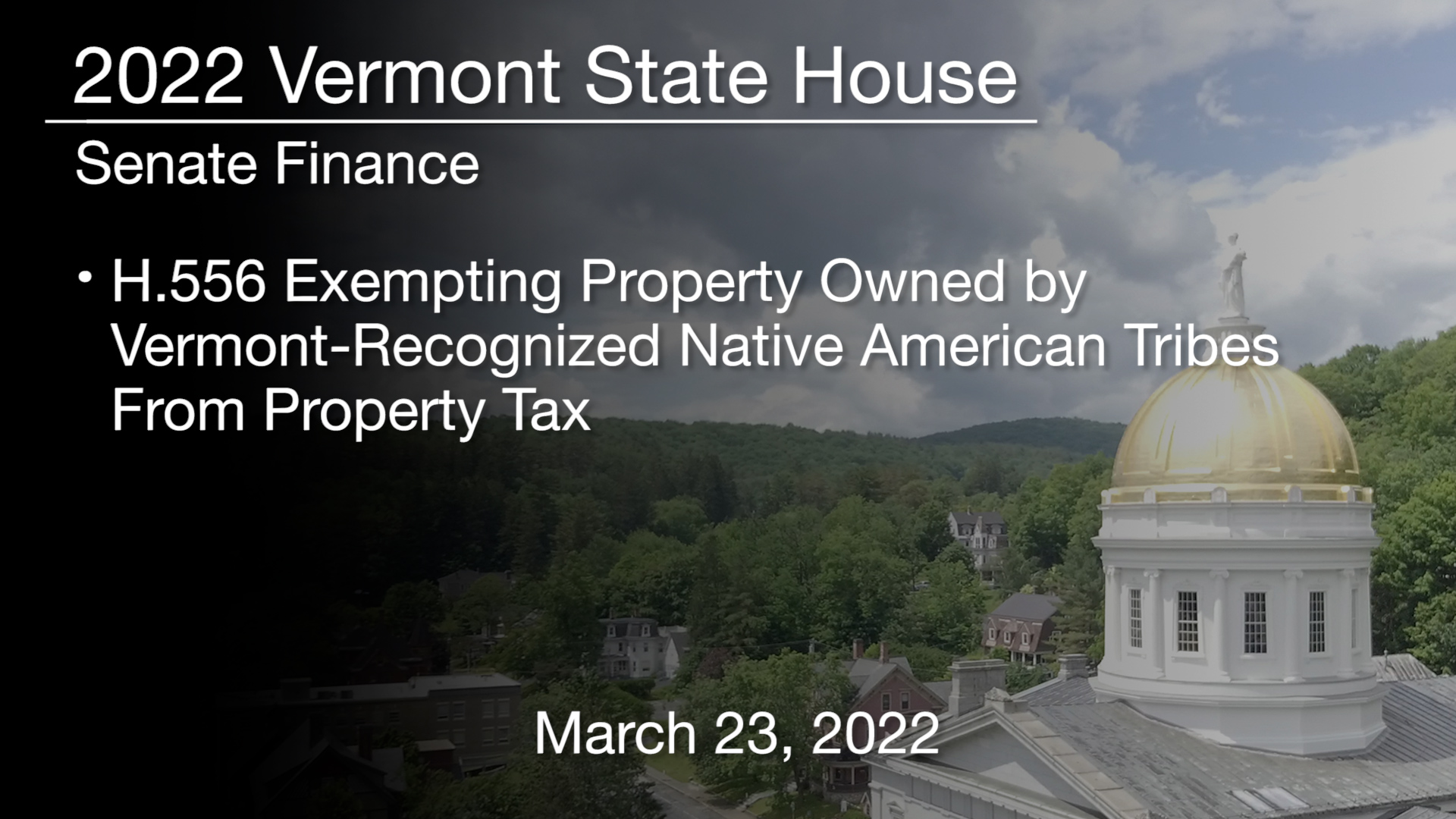 H.556 Exempting Property Owned by VT Native American Tribes From
