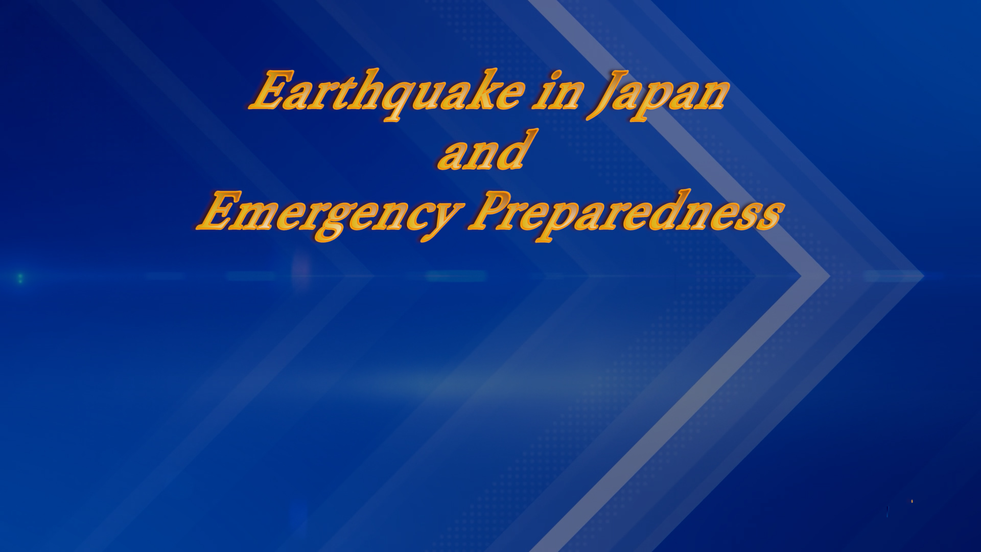 Earthquake in Japan and Emergency Preparedness Onion River Community