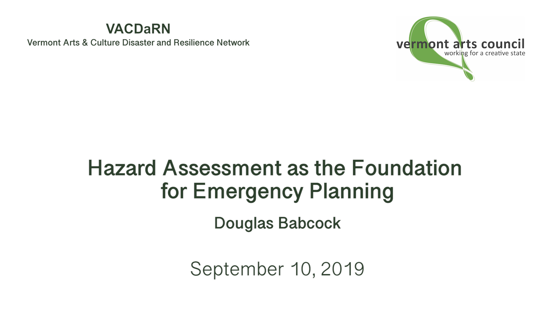 vacdarn hazard assessment as the foundation for emergency hazard assessment