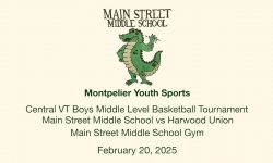 Montpelier Youth Sports - Central Vermont Boys Middle Level Basketball Tournament: MSMS vs Harwood 2/20/2025