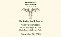 Montpelier Youth Sports - Varsity Boys Soccer vs Stowe High School 9/30/2025