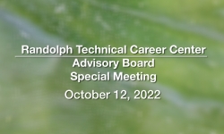 Randolph Technical Career Center School Board - Special Meeting October 12, 2022