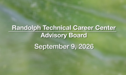 Randolph Technical Career Center School Board - September 9, 2026 [RTCC]