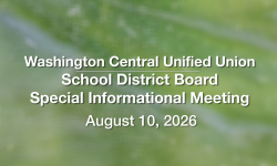 Washington Central Unified Union School District - August 10, 2026 [WCUUSD]