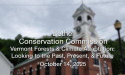 Bethel Conservation Committee - Vermont Forests and Climate Adaptation: Looking to the Past, Present and Future 10/14/2025