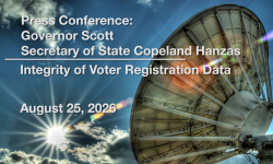 Press Conference - Secretary of State Copeland Hanzas and Governor Scott - Integrity of Voter Registration Data 8/25/2026