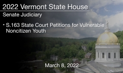 Vermont State House - S.163 State Court Petitions for Vulnerable Noncitizen Youth 3/8/2022