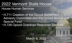 Vermont State House - H.728 Opioid Overdose Response Services 3/11/2022