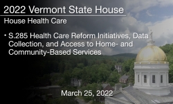 Vermont State House - S.285 Health Care Reform Initiatives, Data Collection, and Access to Home- and Community-Based Services 3/25/2022