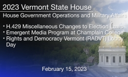 Vermont State House - H.126 Community Resilience and Biodiversity Protection and H.67 Household Products Containing Hazardous Substances 2/15/2023