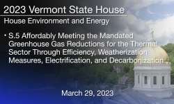 Vermont State House - S.5 Affordable Heat Act 3/29/2023