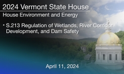 Vermont State House - S.213 Regulation of Wetlands, River Corridor Development, and Dam Safety 4/11/2024