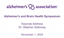 Alzheimer's Association - Vermont Chapter - Alzheimer's and Brain Health Symposium: Keynote 11/1/2024