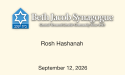 Beth Jacobs Synagogue - Rosh Hashanah 9/12/2026