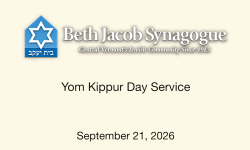 Beth Jacobs Synagogue - Yom Kippur Day Service 9/21/2026
