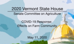 Vermont State House - COVID-19 Response: Effects on Farm Community 5/11/2020