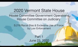 Vermont State House - S.219 Racial Bias and Excessive Use of Force  Part 1 6/23/2020