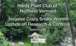 Hardy Plant Club of Northern Vermont - Invasive Crazy Snake Worms - Update on Research & Controls