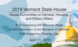 Vermont State House - S.23, H.394, S.68 4/11/19