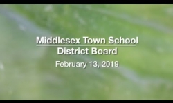 Middlesex Town School District Board - February 13, 2019