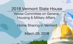 Vermont State House: Home Sharing in Vermont 3/29/18