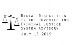 Racial Disparities Advisory Panel - July 16, 2019