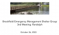 Brookfield Emergency Management Shelter Group - Emergency Shelter 3rd Meeting: Randolph 10/26/2023