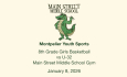Montpelier Youth Sports - 8th Grade Girls Basketball vs U-32 1/8/2026