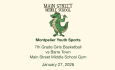 Montpelier Youth Sports - 7th Grade Girls Basketball vs Barre Town 1/27/2026