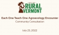 Rural Vermont - Each One Teach One Agroecology Encounter: Community Consultation