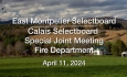 East Montpelier Selectboard - Joint Meeting with Calais Selectboard - East Montpelier Fire Department 4/11/2024