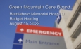 Green Mountain Care Board - Brattleboro Memorial Hospital - Budget Hearing 8/15/2022
