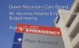 Green Mountain Care Board - Mt. Ascutney Hospital and Health Center - Budget Hearing 8/22/2022