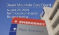 Green Mountain Care Board - North Country Hospital - Budget Hearing 8/25/2023