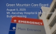 Green Mountain Care Board - Mt. Ascutney Hospital and Health Center - Budget Hearing 8/5/2025
