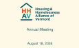 Housing and Homelessness Alliance of Vermont - Annual Meeting 8/18/2026