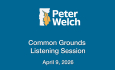 US Senator Peter Welch - Common Grounds Listening Session - Bethel 4/9/2026