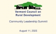 Vermont Council For Rural Development - Community Leadership Summit 8/11/2025