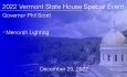 Vermont State House Special Event - Menorah Lighting December 20, 2022