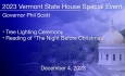 Vermont State House Special Event - Tree Lighting Ceremony 12/4/2023