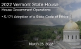 Vermont State House - S.171 Adoption of a State Code of Ethics 3/23/2022