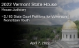 Vermont State House - S.163 State Court Petitions for Vulnerable Noncitizen Youth 4/7/2022