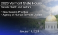 Vermont State House - New Session Priorities, Agency of Human Services Update 1/11/2023
