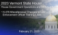 Vermont State House - H.476 Miscellaneous Changes to Law Enforcement Officer Training Laws 2/21/2023