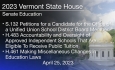 Vermont State House - S.132, H.483 and H.461 4/25/2023