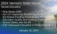 Vermont State House - Rule Series 2200, Act 127, School Safety and Act 29, S.87 Holocaust Education in Public Schools 1/18/2024