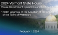 Vermont State House - H.801 Adoption of the Charter of the Town of Waterbury 2/1/2024