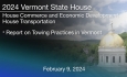 Vermont State House - Report on Towing Practices in Vermont 2/9/2024