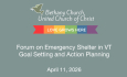 Bethany Church Randolph - Forum on Emergency Shelter in VT: Goal Setting and Action Planning 4/11/2026